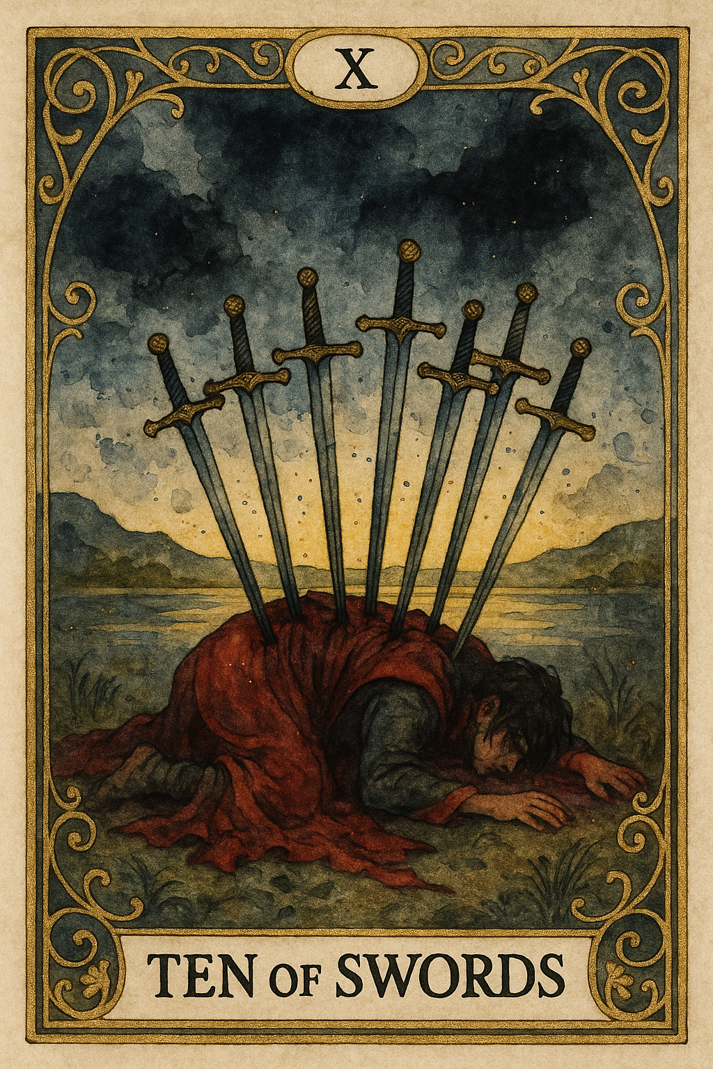 Ten of Swords Tarot Card
